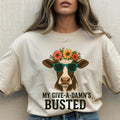 Busted Give-a-Damn Cow Graphic T-Shirt, Unisex Vintage Tee