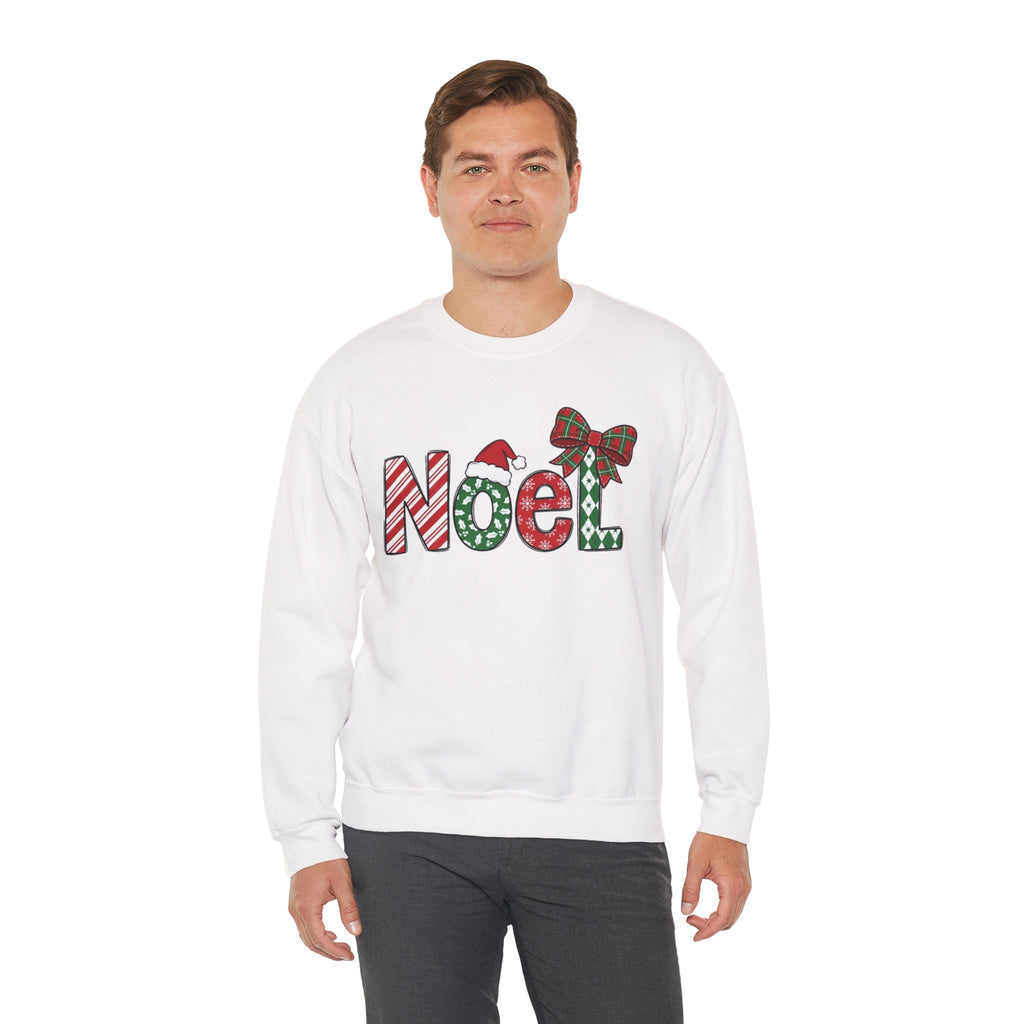 Noel Christmas Sweatshirt, Retro Christmas Sweatshirt, Noel Sweater, Christmas Bow Sweatshirt, Plaid Santa Hat Shirt, Holiday Gift for Her