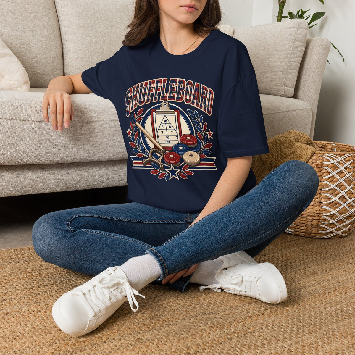 Shuffleboard Graphic T-Shirt | Vintage Shuffleboard Court Design