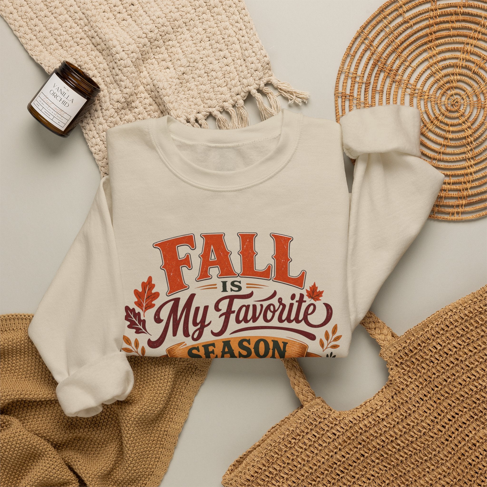 Fall Is My Favorite Season Sweatshirt, Pumpkin Autumn Crewneck, Fall Leaves Shirt, Thanksgiving Sweater, Women's Fall Fashion Top Gift