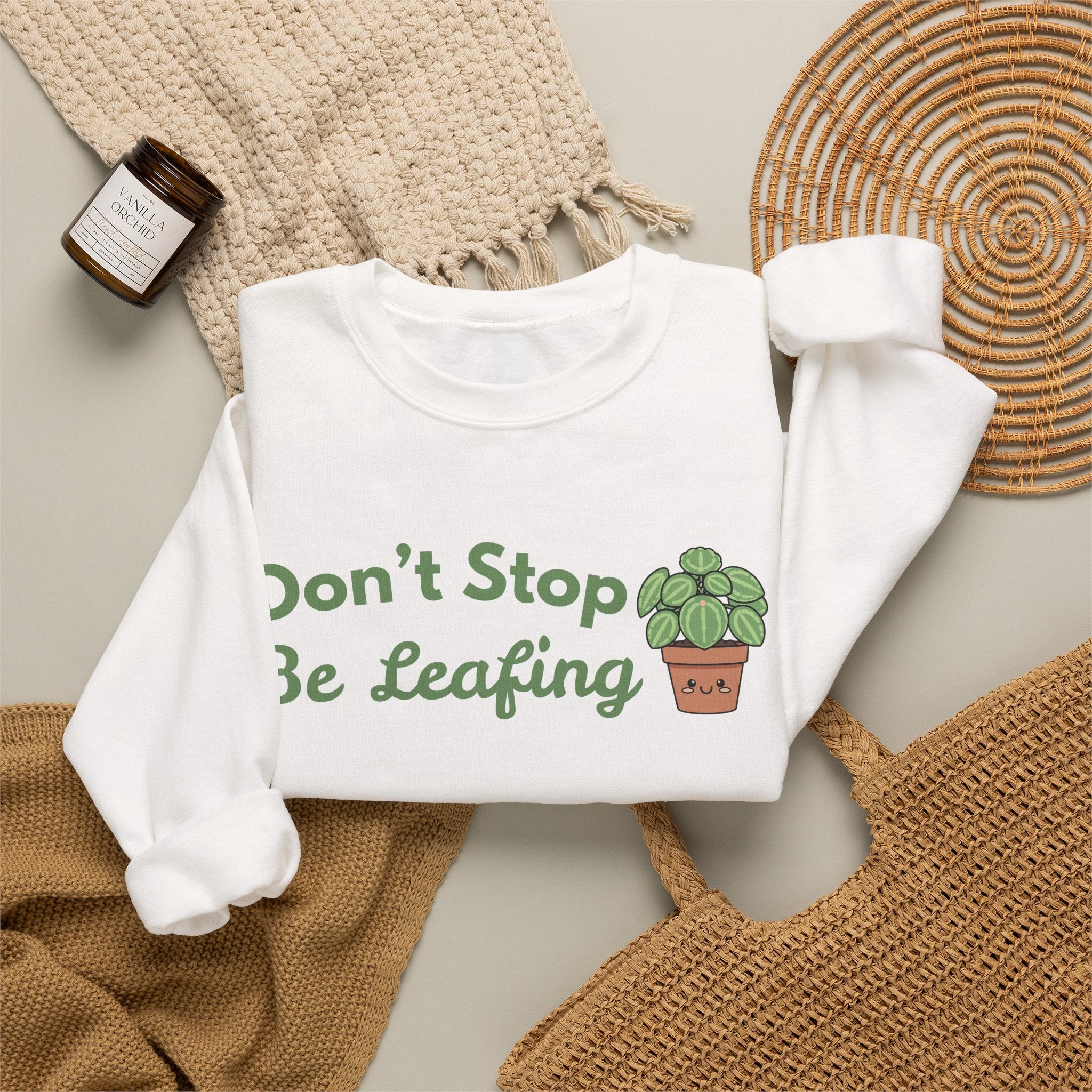 Don't Stop Be Leafing Sweatshirt, Funny Plant Pun Crewneck, Cute Plant Lover Gift, Plant Mom Sweatshirt, Gardener Gift, Sand Unisex Shirt