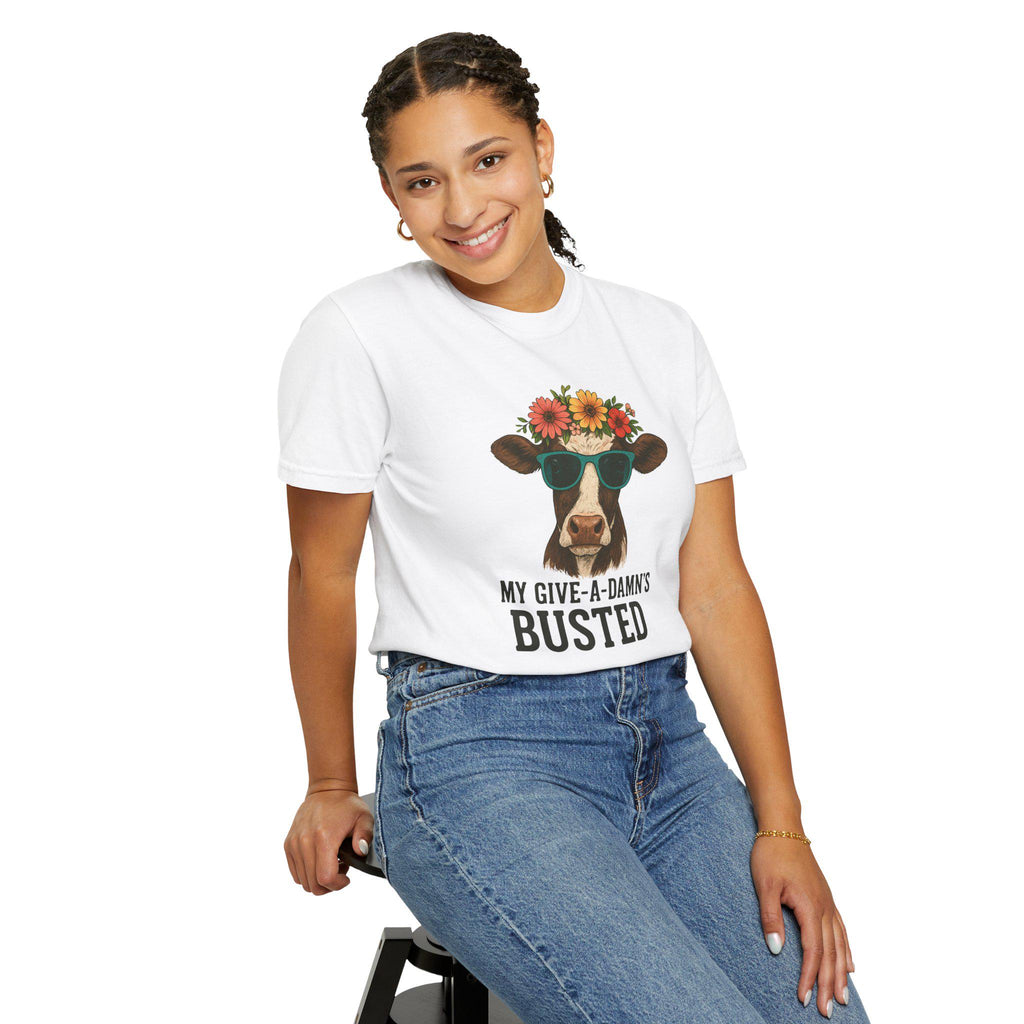 Busted Give-a-Damn Cow Graphic T-Shirt, Unisex Vintage Tee