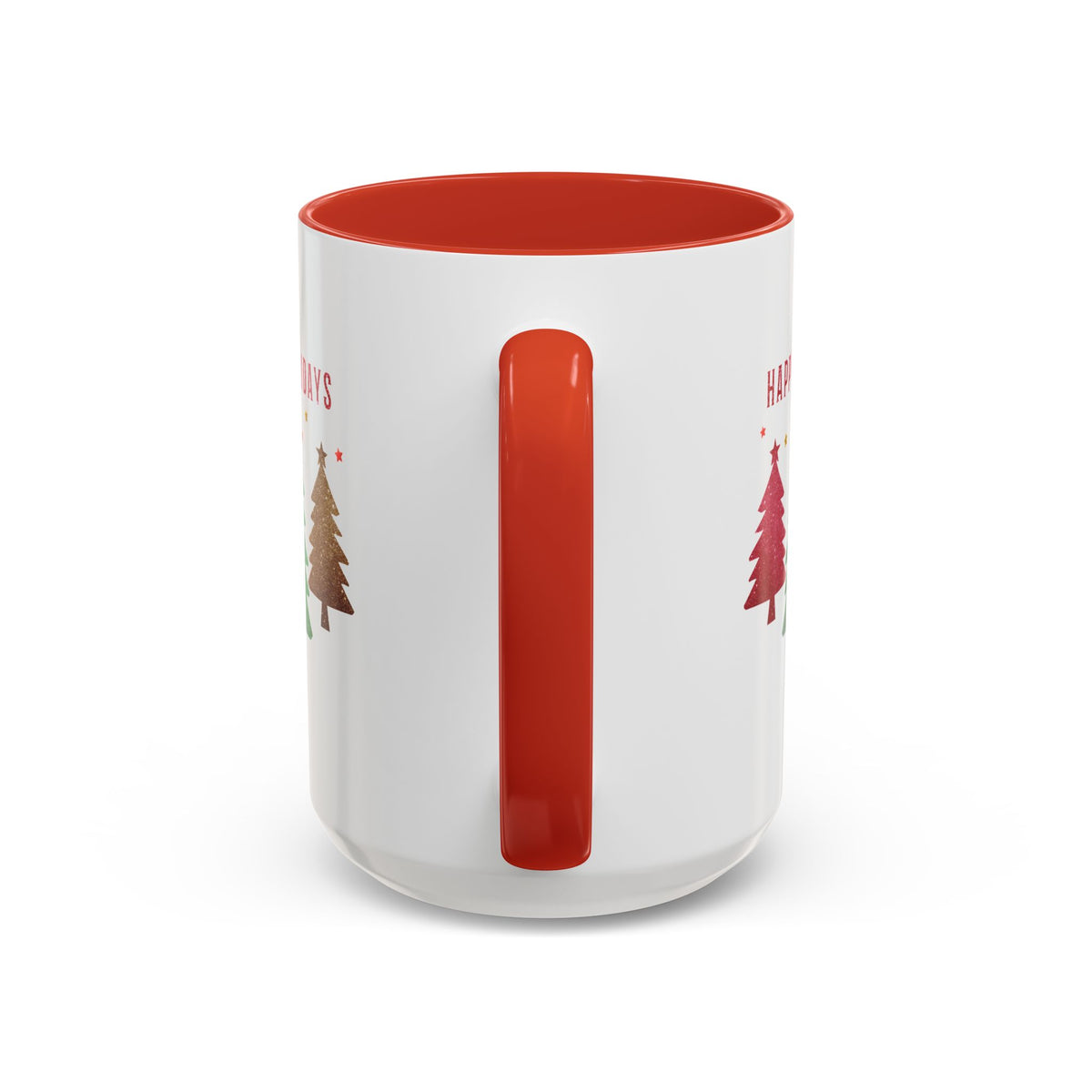 Happy Holidays Christmas Trees Mug | Accent Coffee Mug 11oz 15oz, Gift, Work Mug, Holiday Gathering