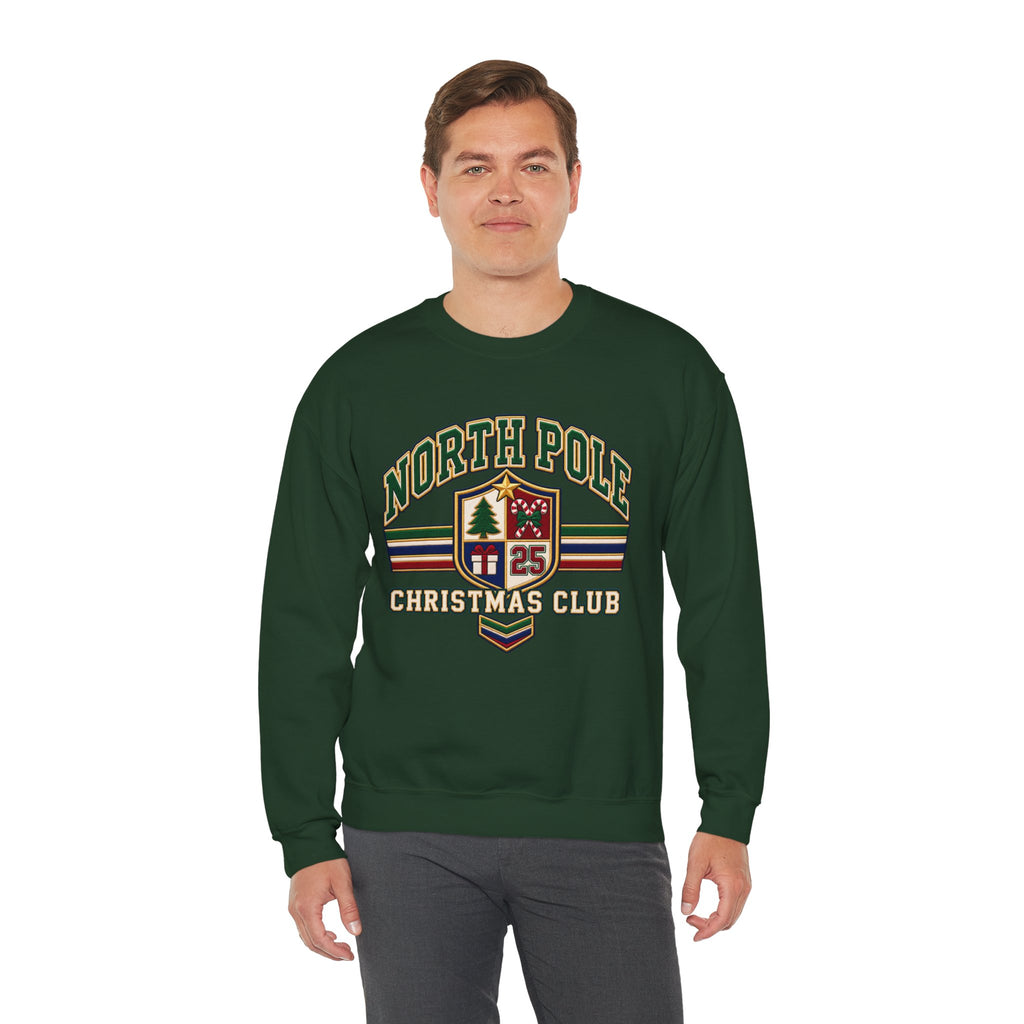 North Pole Christmas Club Sweatshirt, Retro Varsity Christmas Sweatshirt, Vintage Christmas Crewneck, Family Christmas Shirt, Xmas Gift