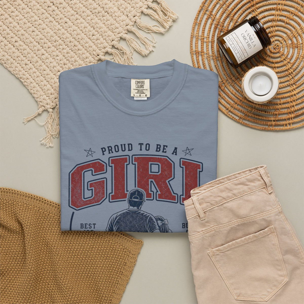 Girl Dad Shirt, Proud To Be A Girl Dad Tee, Best Job Ever Shirt, Built On Love, Baseball Dad Gift, Fathers Day Shirt, Dad Of Girls T-Shirt