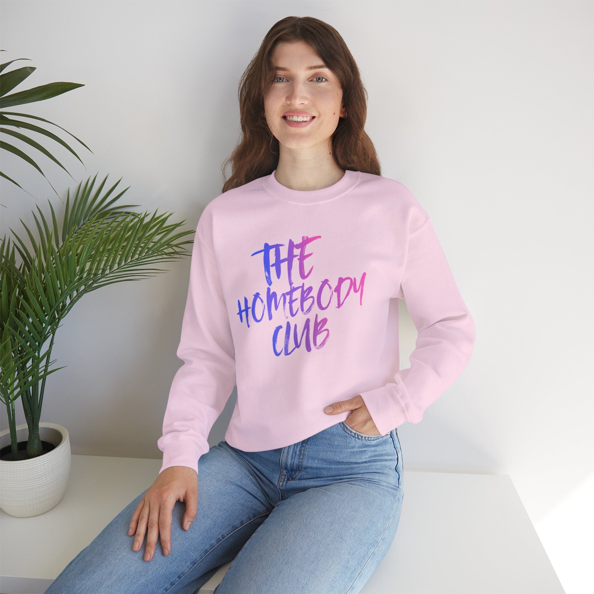 The Homebody Club Crewneck Sweatshirt, Cozy Sweatshirt, Unisex Gift, Lounge Wear, Chill Mode Apparel, Stay Home Vibes