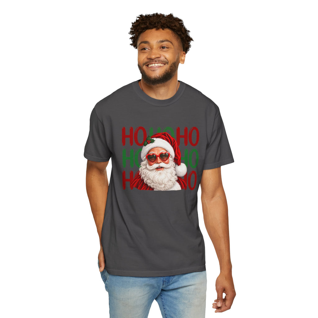 Comfort Color Retro Santa Sunglasses Shirt, Ho Ho Ho Christmas T-Shirt, Santa Claus Tee, Holiday Santa Shirt, Xmas Gift, Christmas Party Top
