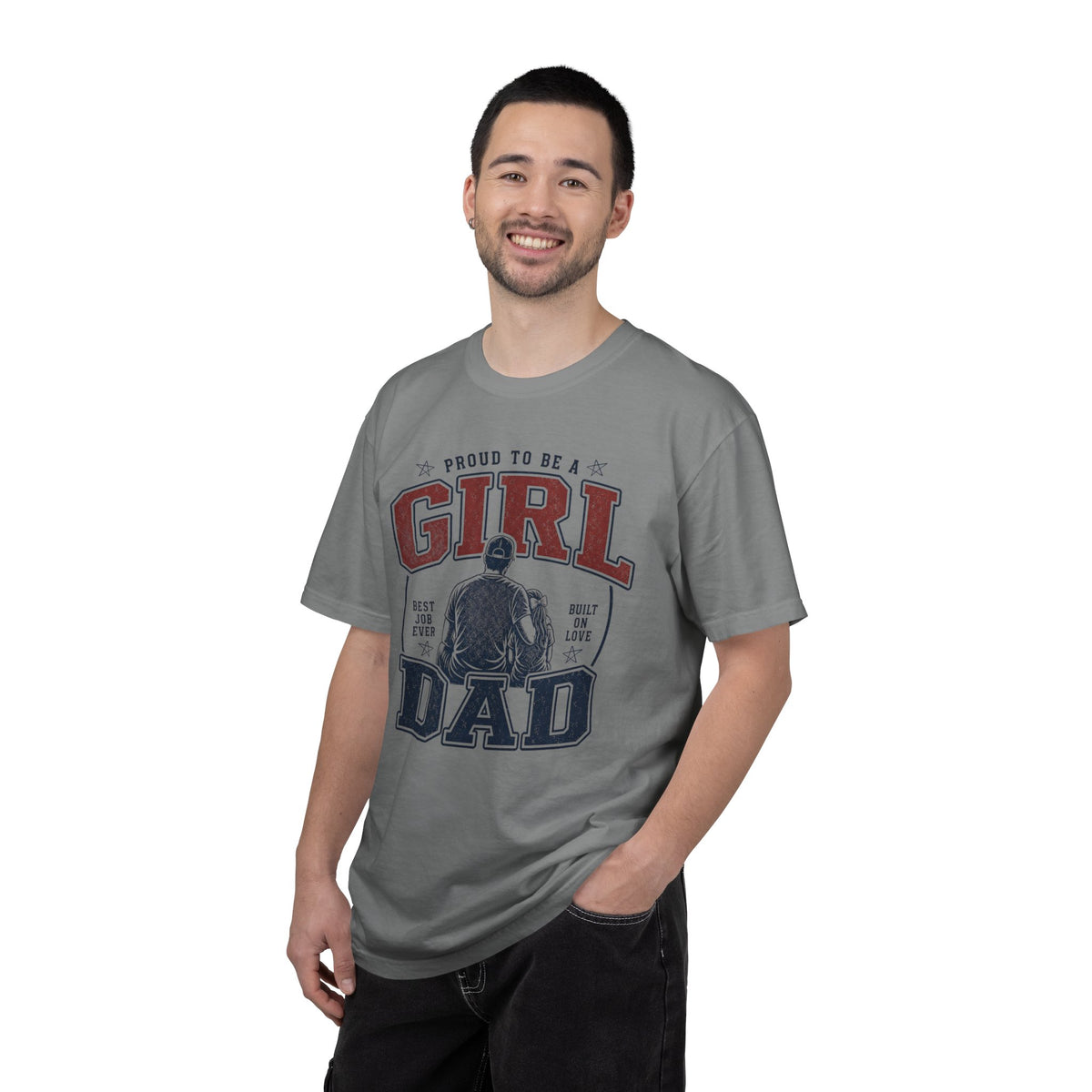 Girl Dad Shirt, Proud To Be A Girl Dad Tee, Best Job Ever Shirt, Built On Love, Baseball Dad Gift, Fathers Day Shirt, Dad Of Girls T-Shirt