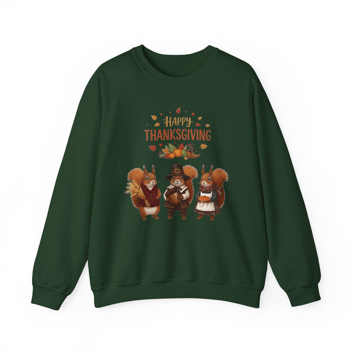 Thanksgiving Squirrel Sweatshirt, Cozy Fall Apparel, Holiday Gift, Unisex Crewneck, Cute Thanksgiving Outfit, Fall Vibes