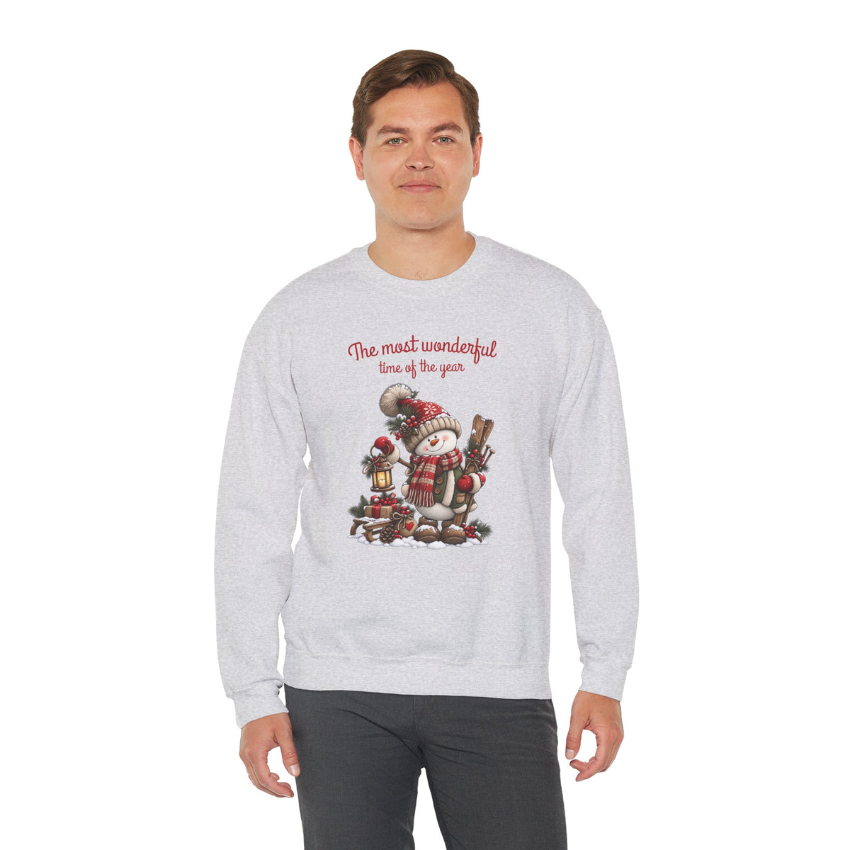 Most Wonderful Time of the Year Sweatshirt, Snowman Christmas Shirt, Vintage Holiday Crewneck, Cute Winter Snowman Tee, Christmas Gift Shirt