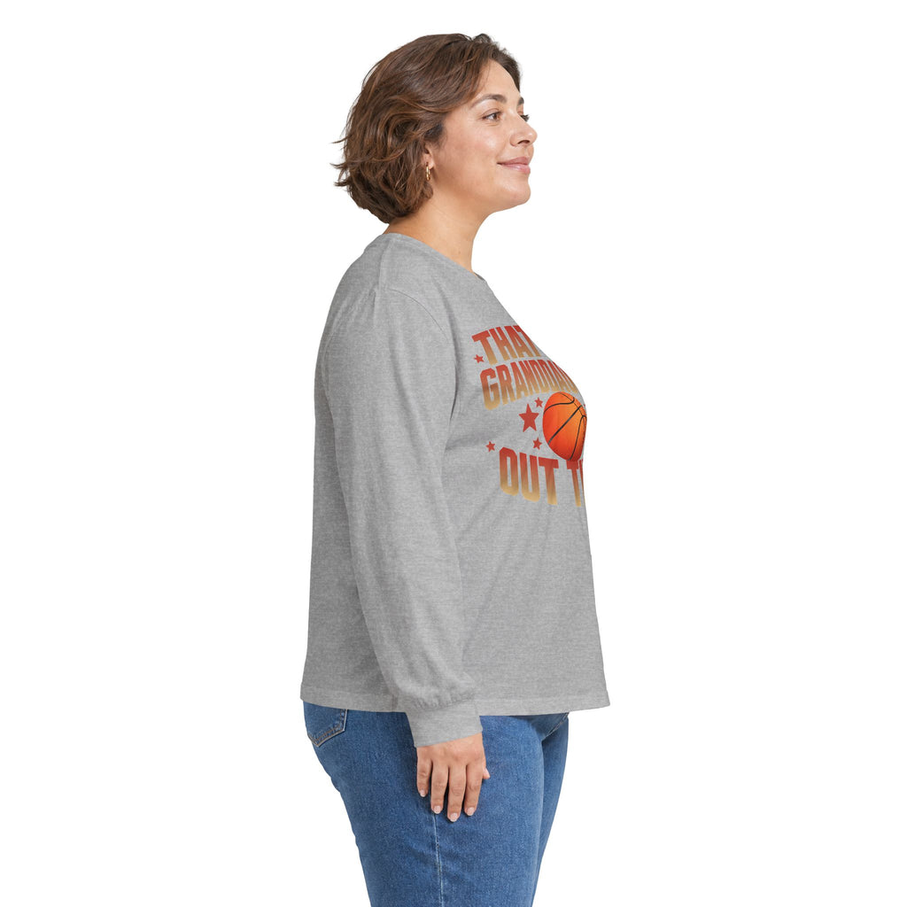 Thats My Granddaughter Out There Long Sleeve Tee, Basketball Grandma Shirt, Basketball Grandpa Gift, Game Day Top, Grandparent Sports Tee