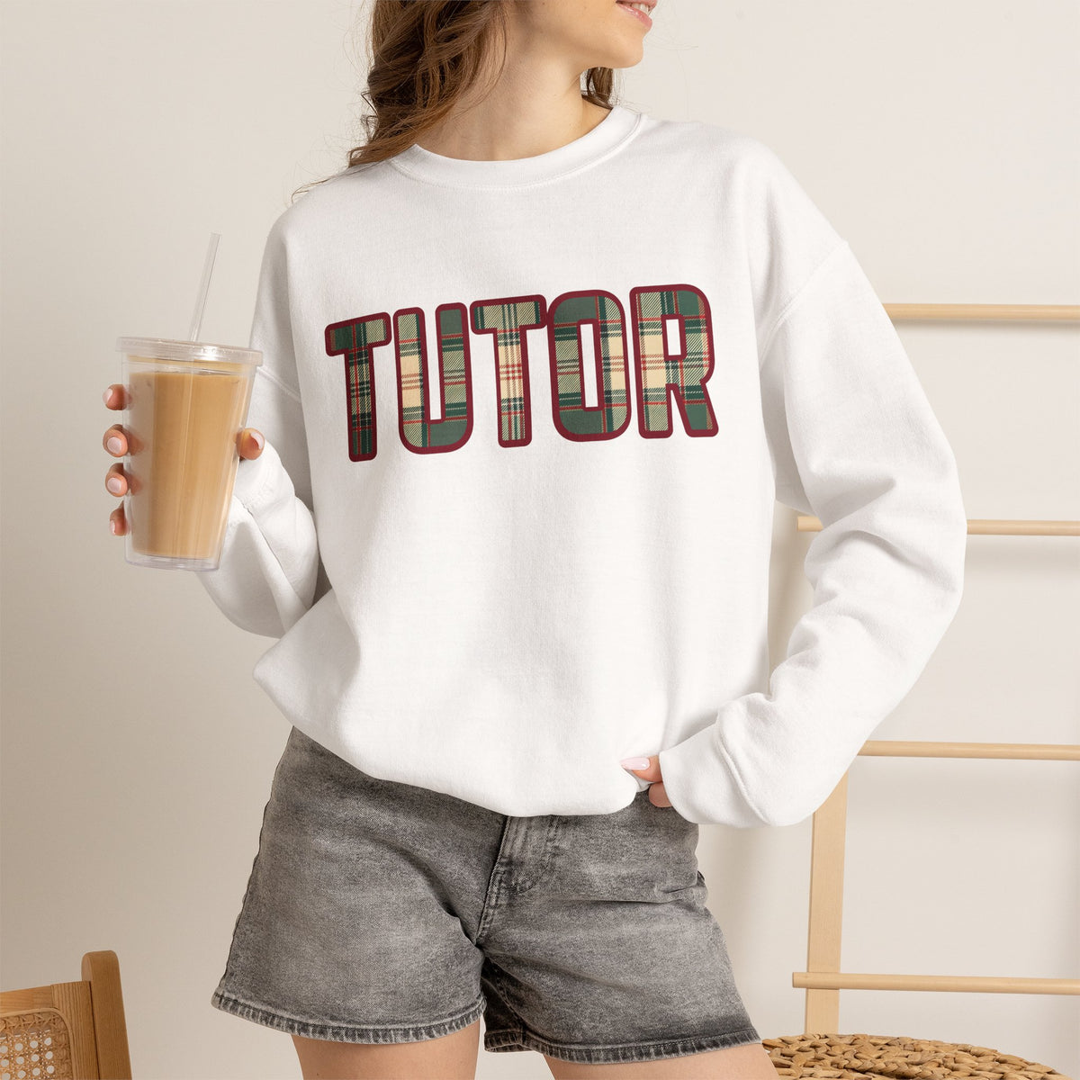 Tutor Plaid Sweatshirt, Teacher Appreciation Gift, Tutoring Crewneck, Teacher Sweater, Gift for Tutor, Plaid Font Sweatshirt" Plaid TrendTop