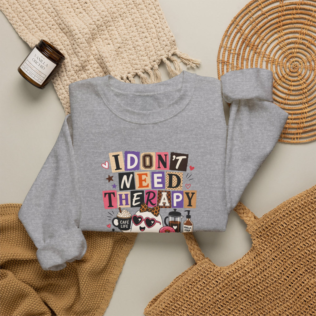 I Don't Need Therapy I Need Coffee Shirt, Funny Ghost Coffee Lover Tee, Halloween Coffee Shirt, Cute Spooky Season Graphic Tee Gift