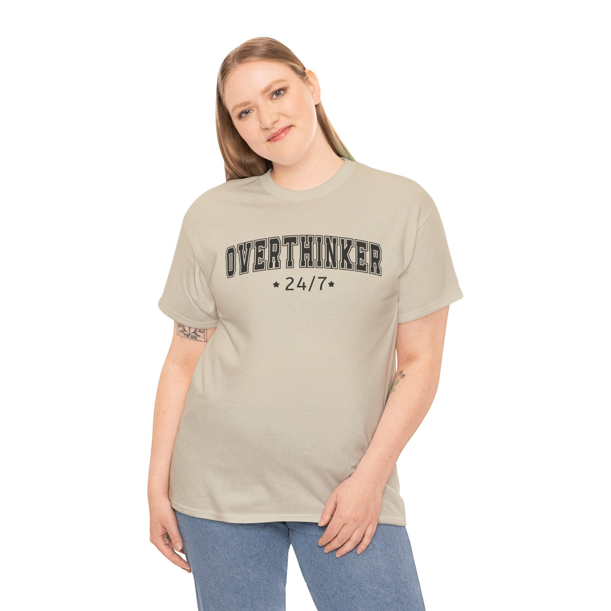 Overthinker 24/7 Tee | Graphic Mental Health Typography, Casual Shirt, Statement T-shirt, Basic T-shirt, Casual Tee, Unisex, Popular Tee