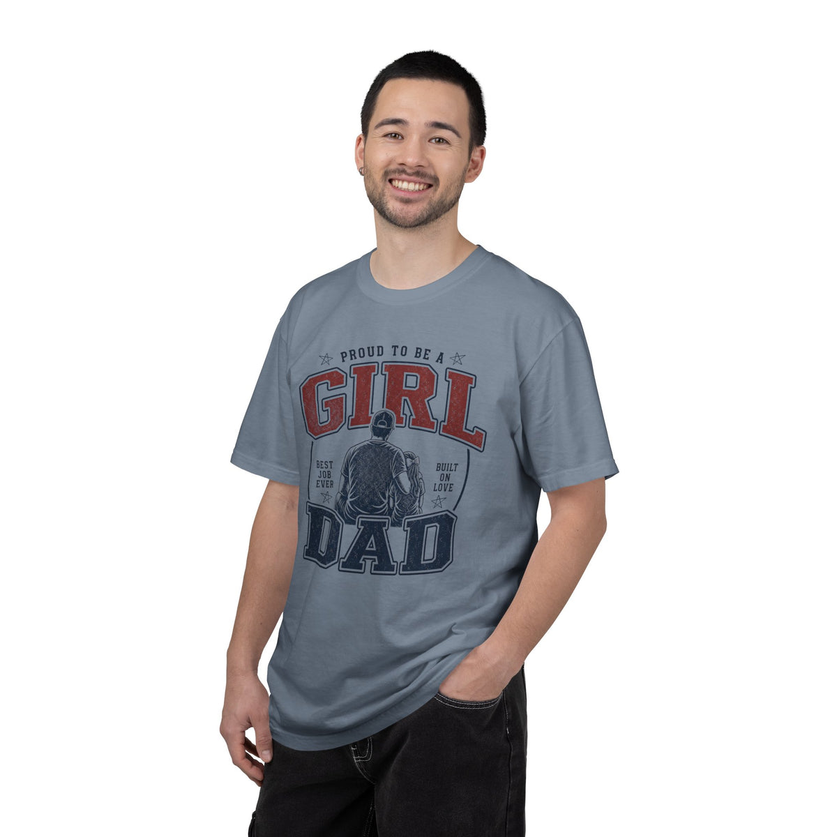 Girl Dad Shirt, Proud To Be A Girl Dad Tee, Best Job Ever Shirt, Built On Love, Baseball Dad Gift, Fathers Day Shirt, Dad Of Girls T-Shirt