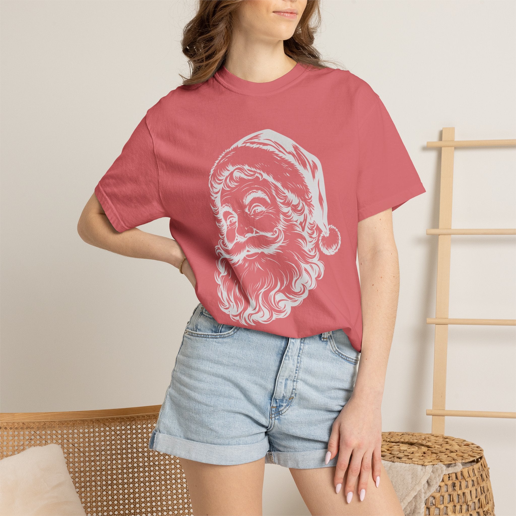 Vintage Santa Claus T-Shirt, Retro Santa Face Tee, Classic Christmas Shirt Women, Holiday Graphic Tee, Santa Head Shirt, Xmas Gift for Her