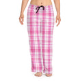 Pink Plaid Pajama Pants, Soft Polyester Lounge Wear