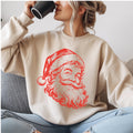 Vintage Santa Claus Sweatshirt, Retro Santa Face Crewneck, Classic Christmas,Santa Head Graphic Sweatshirt, Cute Christmas Crewneck