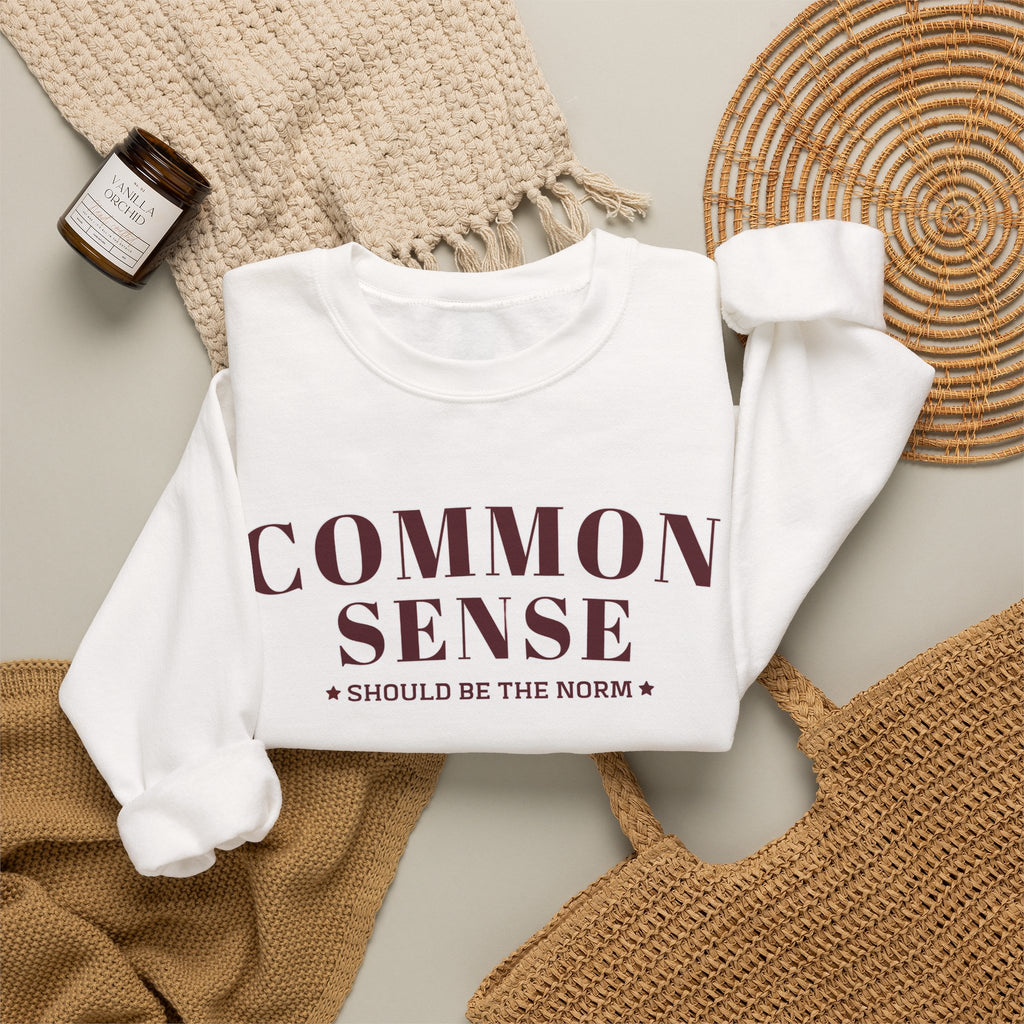 Common Sense Should Be The Norm Sweatshirt, Funny Sarcastic Crewneck, Trendy Adult Humor Shirt, Retro Statement Sweatshirt Gift
