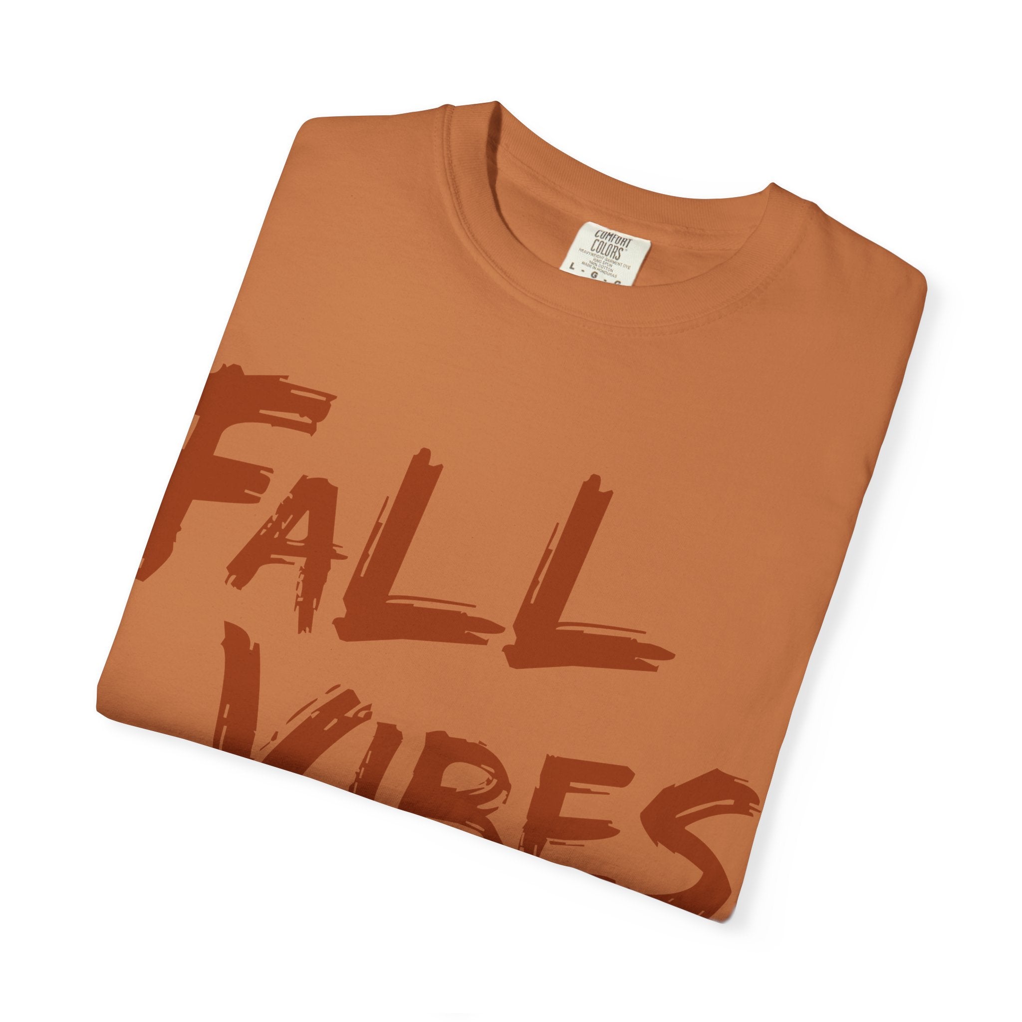Fall Vibes T-Shirt Women Autumn Tee Brush Stroke Letters Pumpkin Season Fall Graphic Shirt Oversized Fall Top Gift Her, Casual Fall T-Shirt