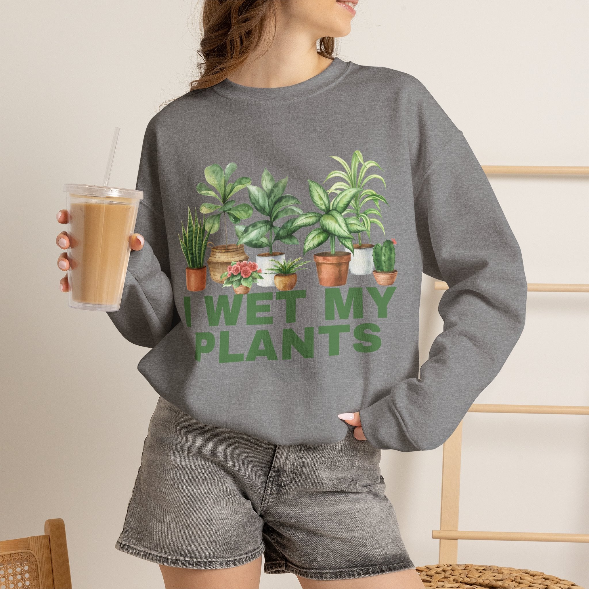 I Wet My Plants Sweatshirt, Funny Plant Lady Crewneck, Plant Mom Gift, Watercolor Houseplant Shirt, Cottagecore Sweatshirt for Her