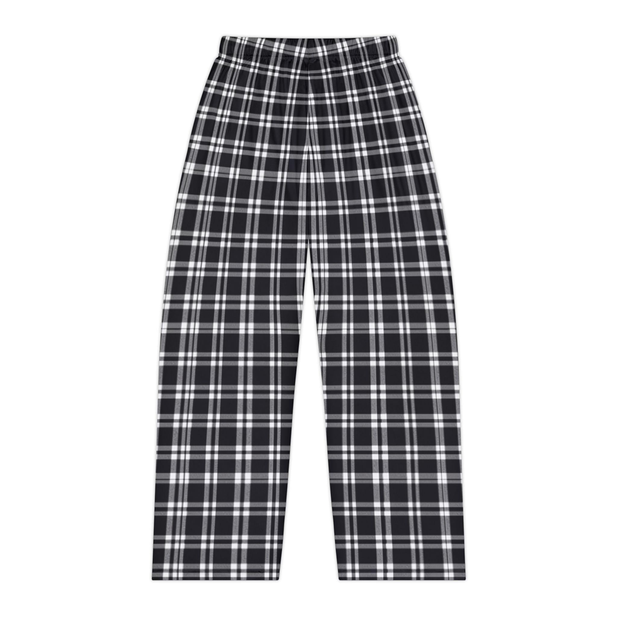 Plaid Women's Pajama Pants, Cozy Polyester Sleepwear Loungewear
