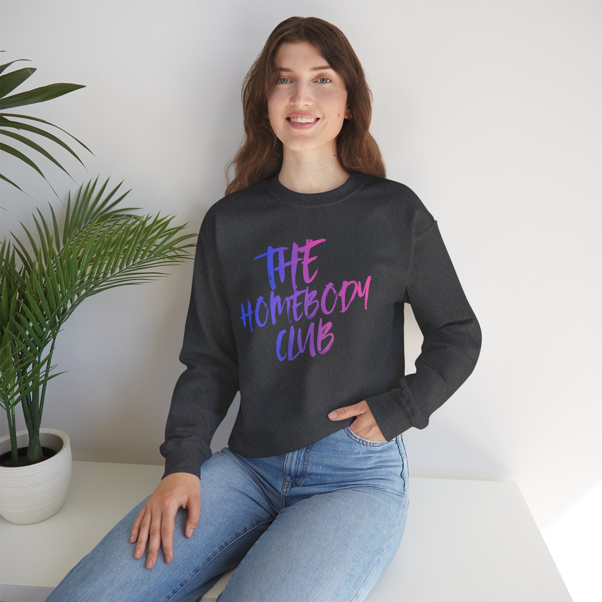 The Homebody Club Crewneck Sweatshirt, Cozy Sweatshirt, Unisex Gift, Lounge Wear, Chill Mode Apparel, Stay Home Vibes