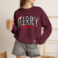 Merry Christmas Buffalo Plaid Sweatshirt, Santa Hat Christmas Sweatshirt, Plaid Christmas Shirt, Women's Holiday Sweatshirt, Christmas Gift