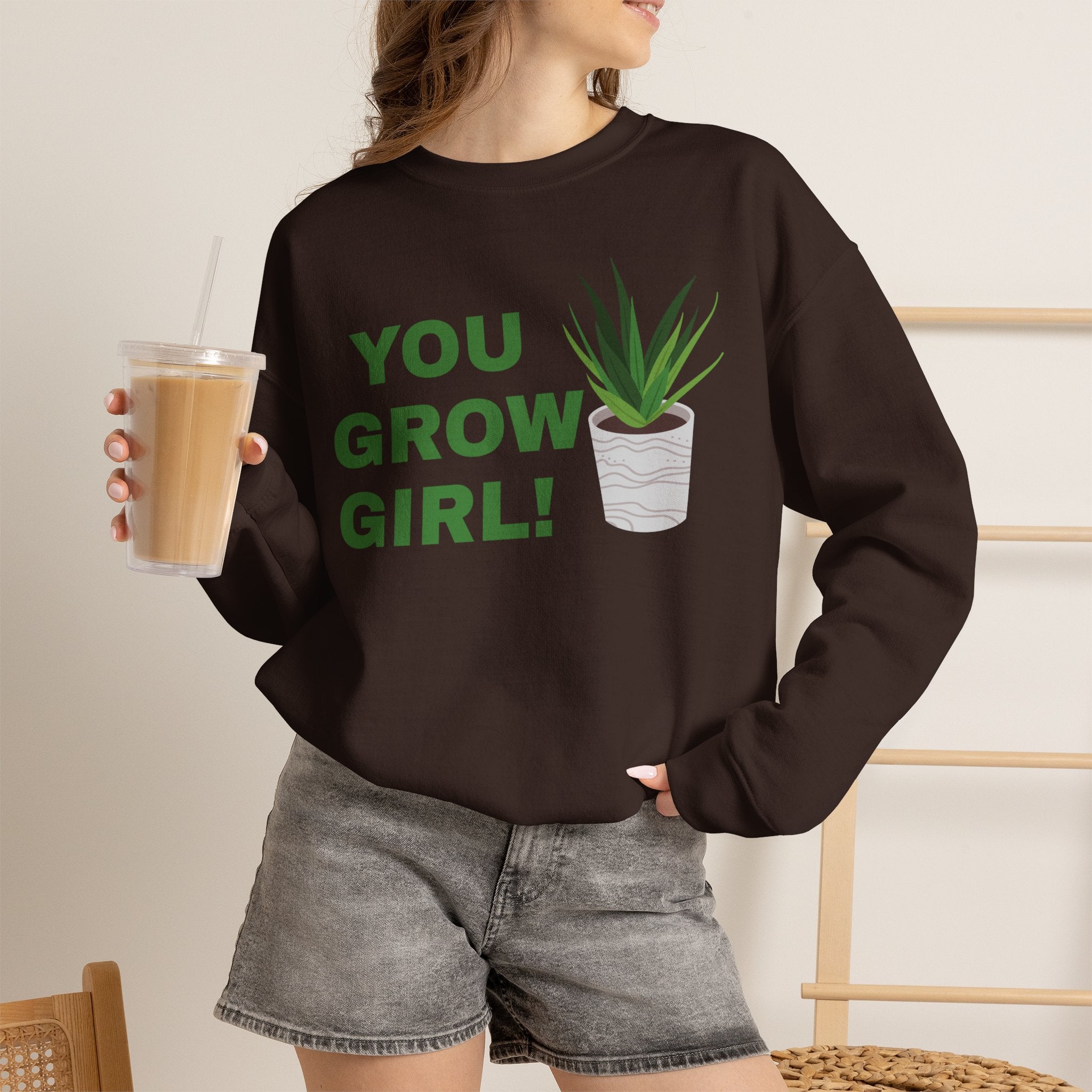 You Grow Girl Sweatshirt, Plant Lady Crewneck, Funny Plant Mom Gift, Aloe Plant Shirt, Cottagecore Sweatshirt, Plant Lover Gift for Her