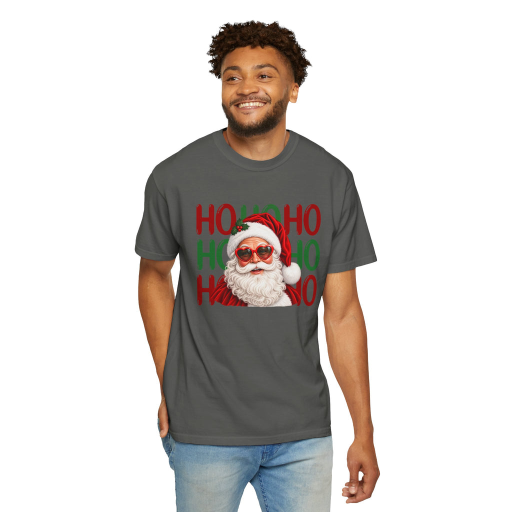 Comfort Color Retro Santa Sunglasses Shirt, Ho Ho Ho Christmas T-Shirt, Santa Claus Tee, Holiday Santa Shirt, Xmas Gift, Christmas Party Top