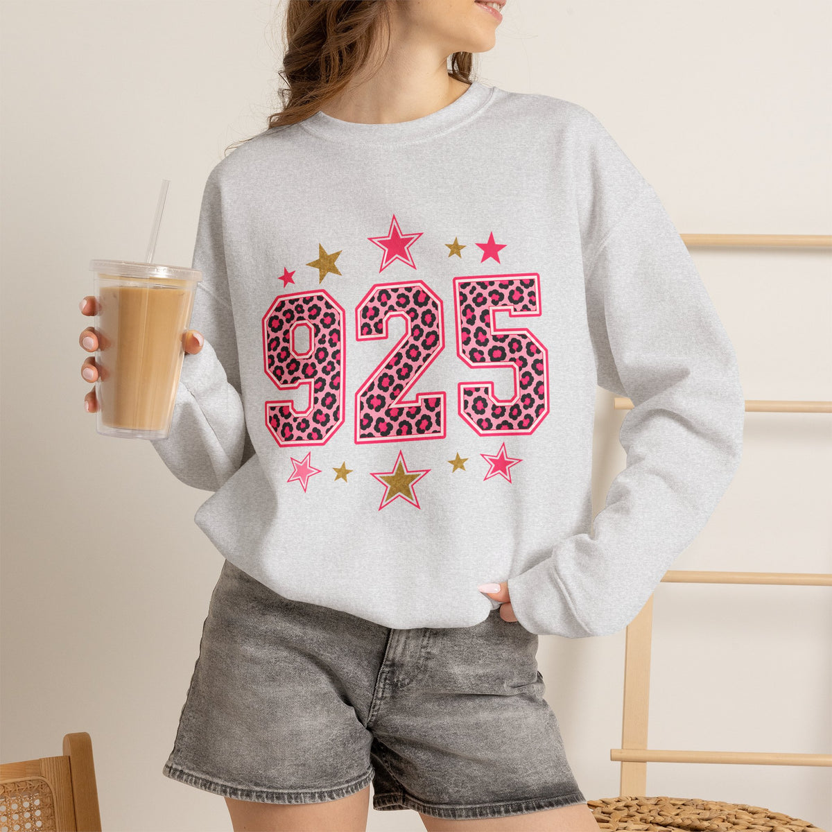 925 Leopard Star Top, Pink Gold Number Sweatshirt, Cheetah Print Birthday Shirt, Trendy Graphic Tee, Western Star Shirt, Custom Number Shirt