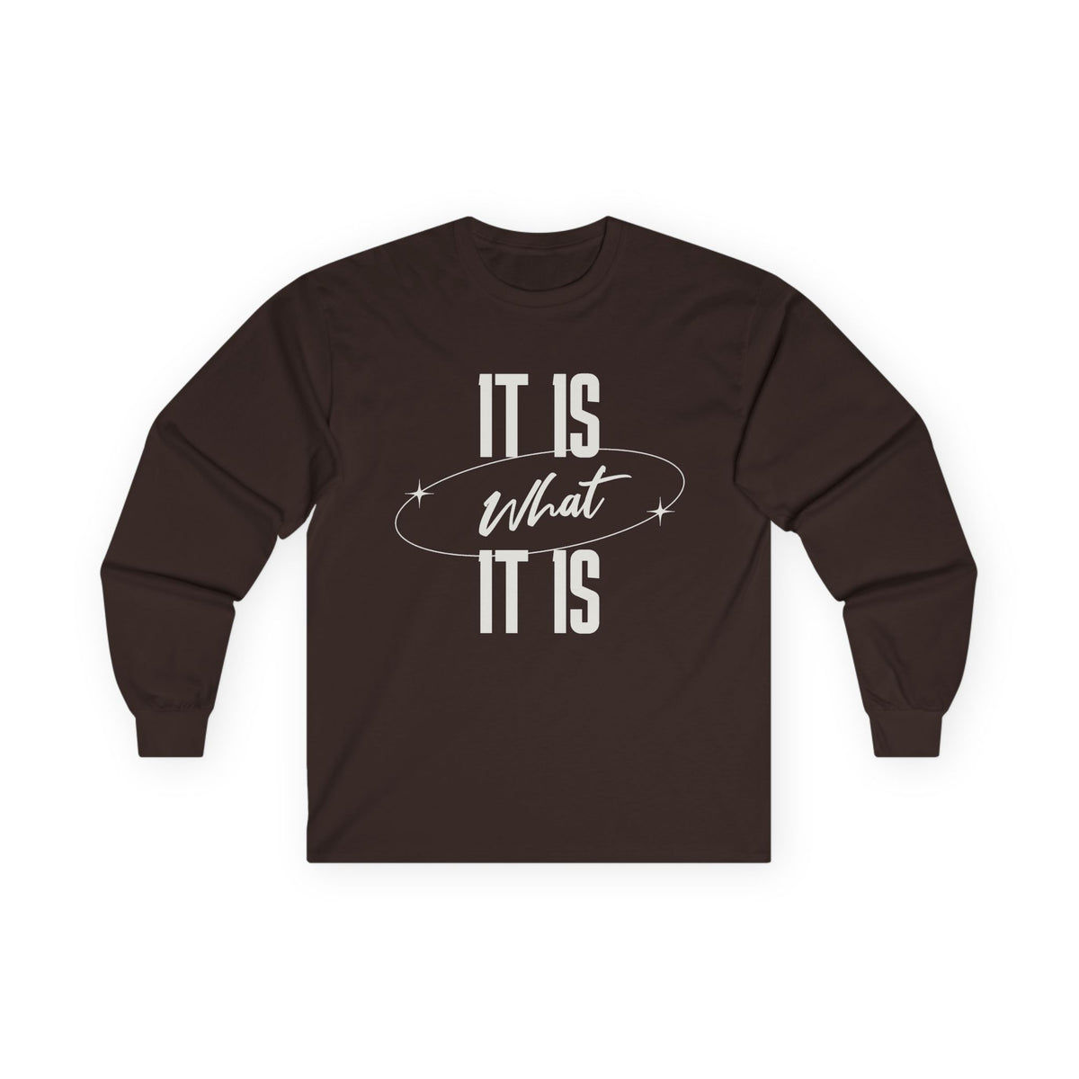 It Is What It Is Long Sleeve Tee | Minimal Text Graphic