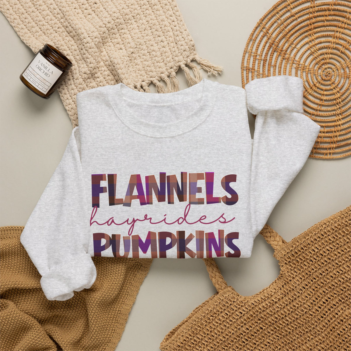 Fall Sweatshirt Flannels Pumpkins Bonfires Hayrides Sweaters Plaid Autumn Crewneck Cozy Fall Shirt Gift for Her