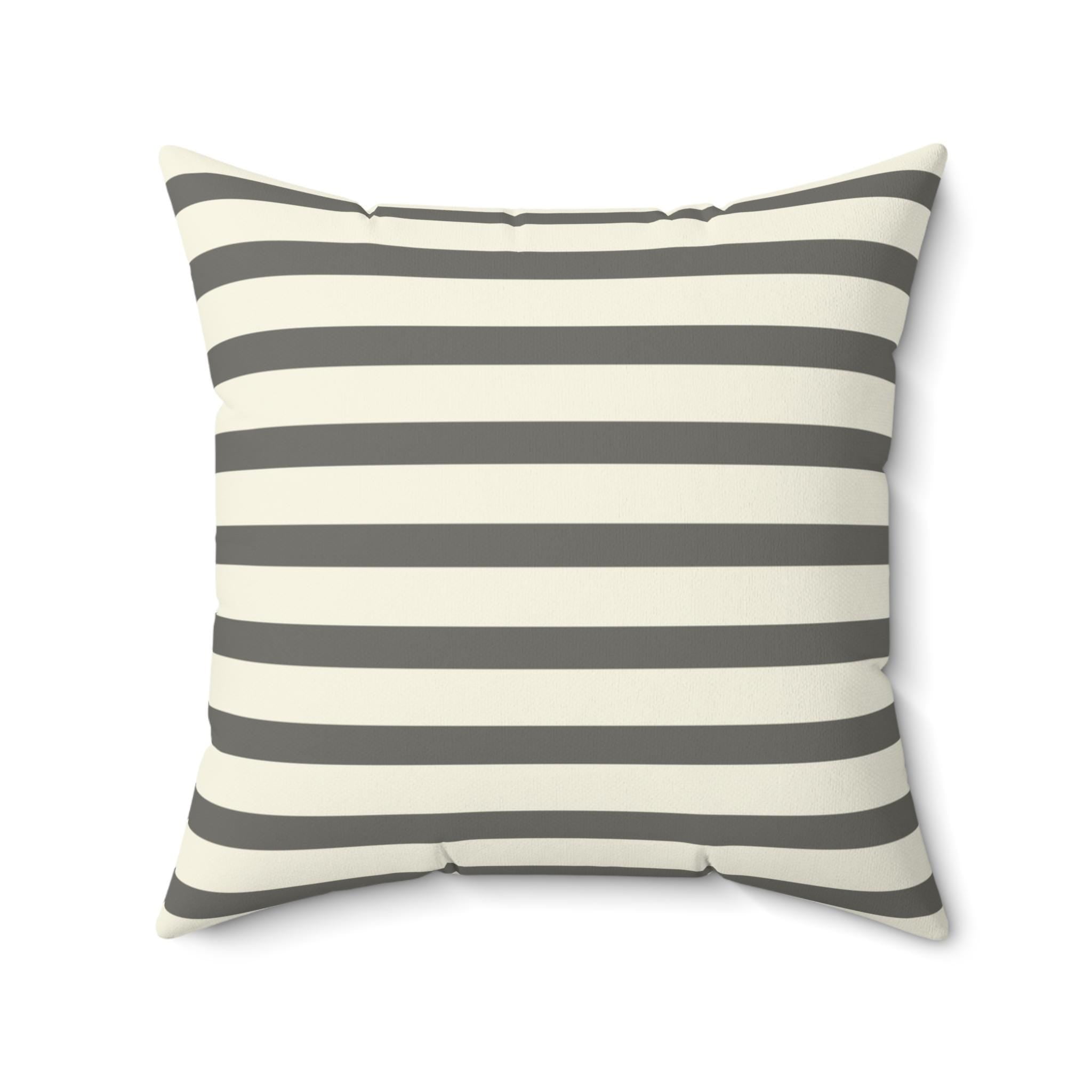 Farmhouse Stripe Pillow – Chicken Silhouette Accent Cushion