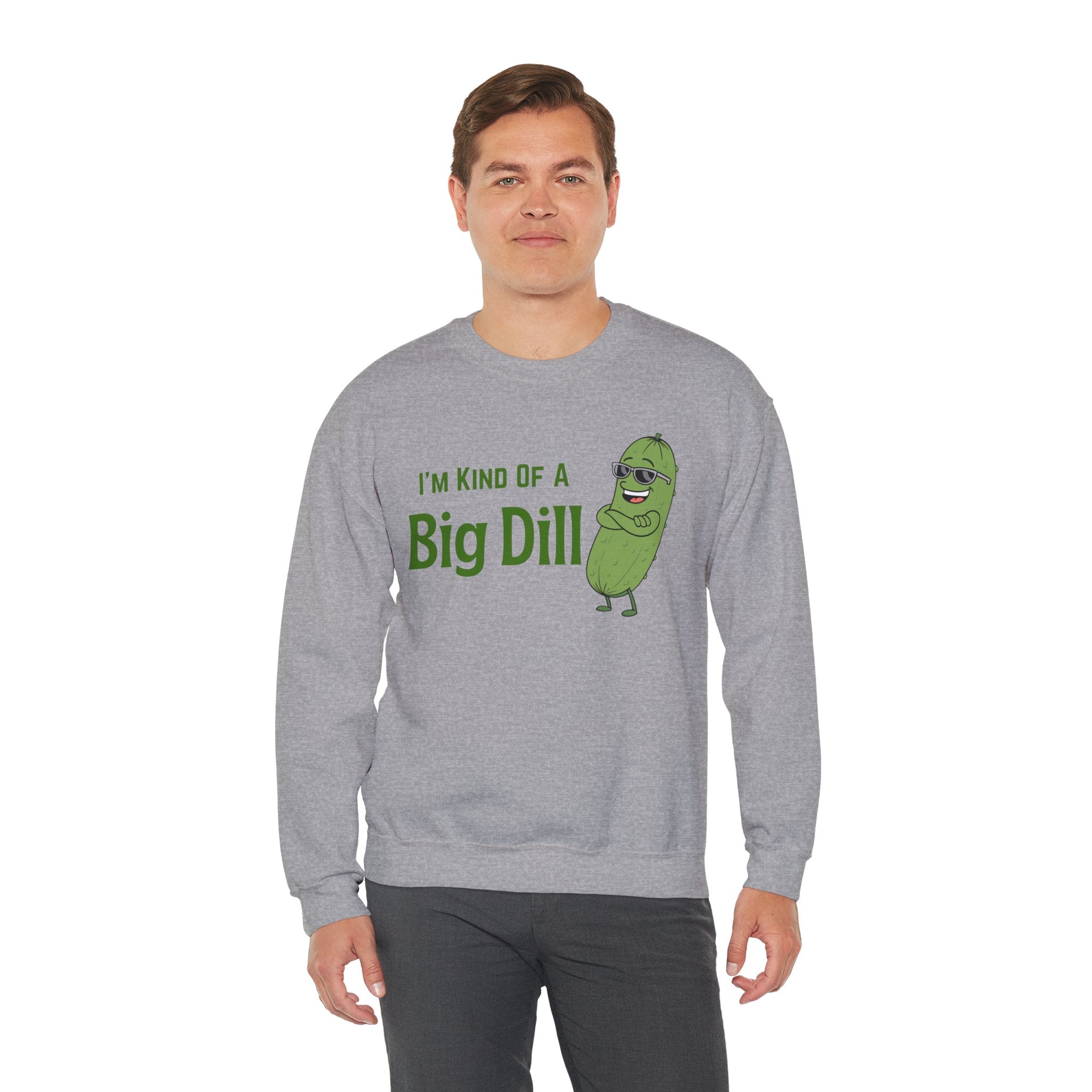 I'm Kind Of A Big Dill Sweatshirt, Funny Pickle Pun Crewneck, Sarcastic Foodie Gift, Cute Pickle Lover Shirt, Sand Unisex Sweatshirt Gift