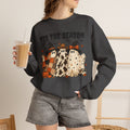 Tis The Season Ghost Sweatshirt, Halloween Ghost Crewneck, Witch Hat Ghost Shirt, Cow Print Plaid Ghost Sweater, Fall Halloween Top