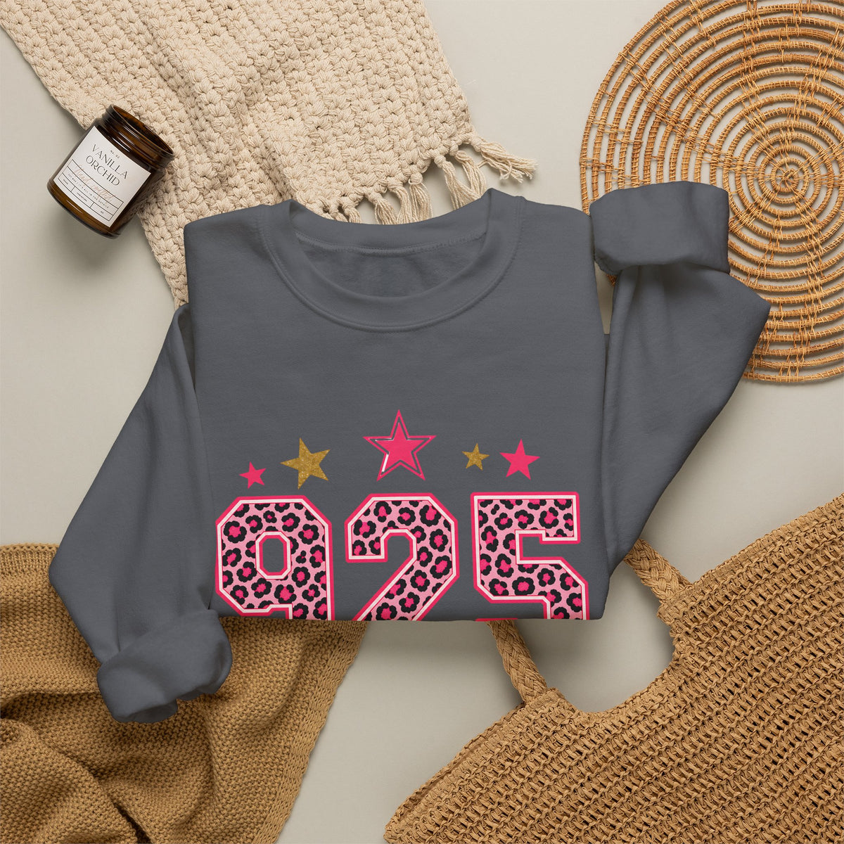 925 Leopard Star Top, Pink Gold Number Sweatshirt, Cheetah Print Birthday Shirt, Trendy Graphic Tee, Western Star Shirt, Custom Number Shirt