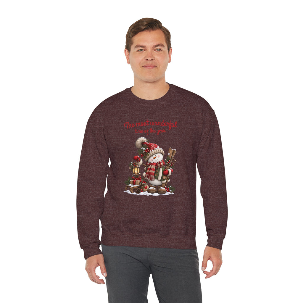 Most Wonderful Time of the Year Sweatshirt, Snowman Christmas Shirt, Vintage Holiday Crewneck, Cute Winter Snowman Tee, Christmas Gift Shirt