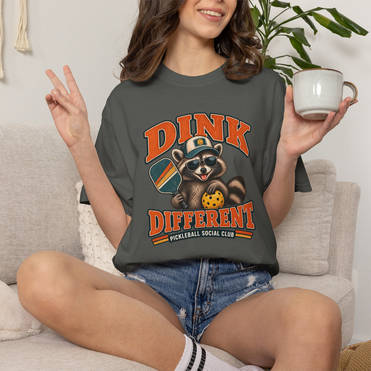 Comfort Color Dink Different Pickleball Tee, Funny Raccoon Pickleball Tee, Pickleball Social Club, Retro Tee Shirt, Gift Pickleball Lover