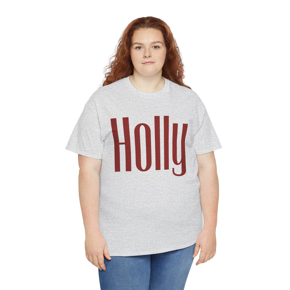Holly Christmas Gildan TShirt, Red Holly Crewneck, Retro Holiday Top, Girl Christmas Shirt, Cozy Winter Crew Neck, Xmas Gift for Her