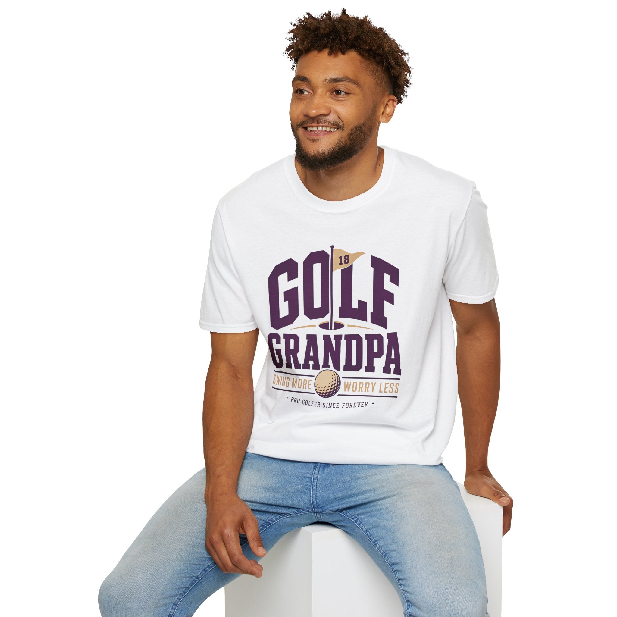 Golf Grandpa Shirt, Swing More Worry Less Tshirt, Funny Golfer Grandpa Gift, Pro Golfer Since Forever, Fathers Day Golf Gift for Grandpa