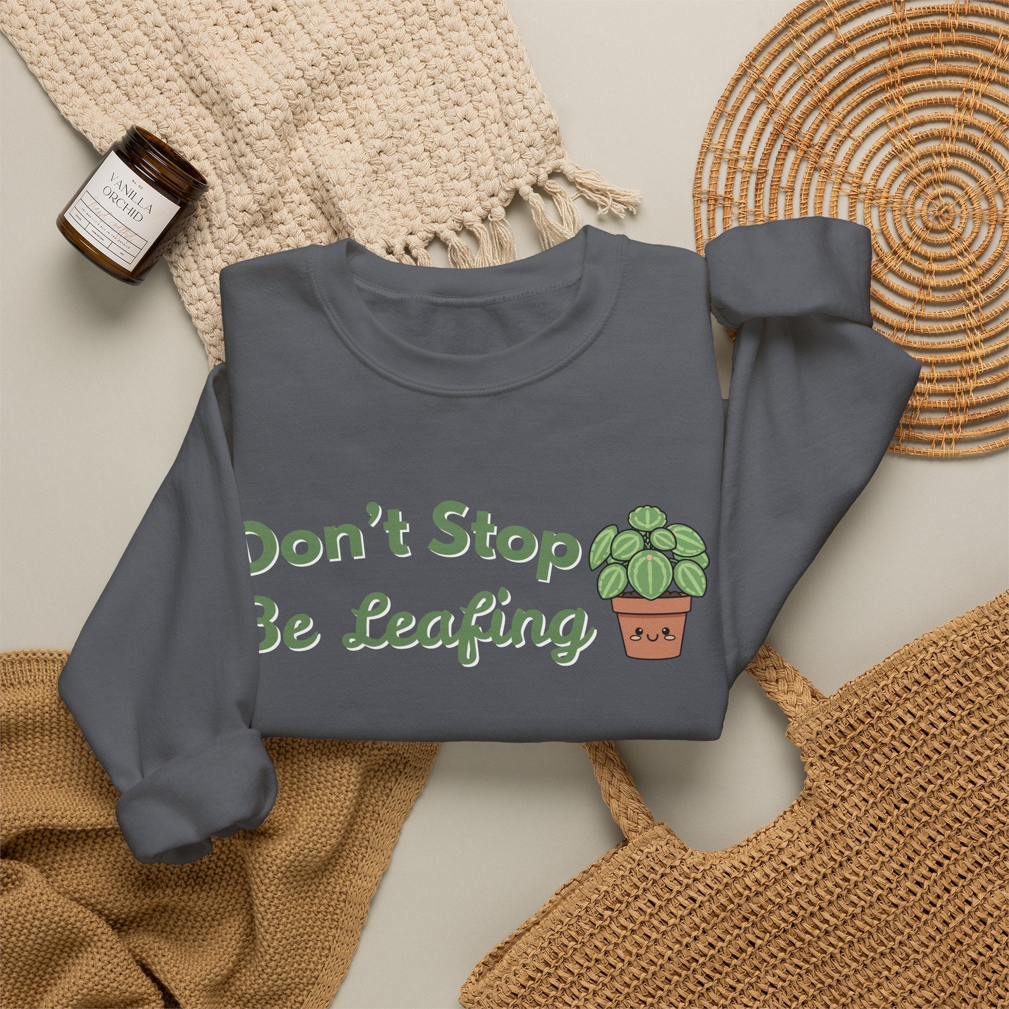 Don't Stop Be Leafing Sweatshirt, Funny Plant Pun Crewneck, Cute Plant Lover Gift, Plant Mom Sweatshirt, Gardener Gift, Sand Unisex Shirt