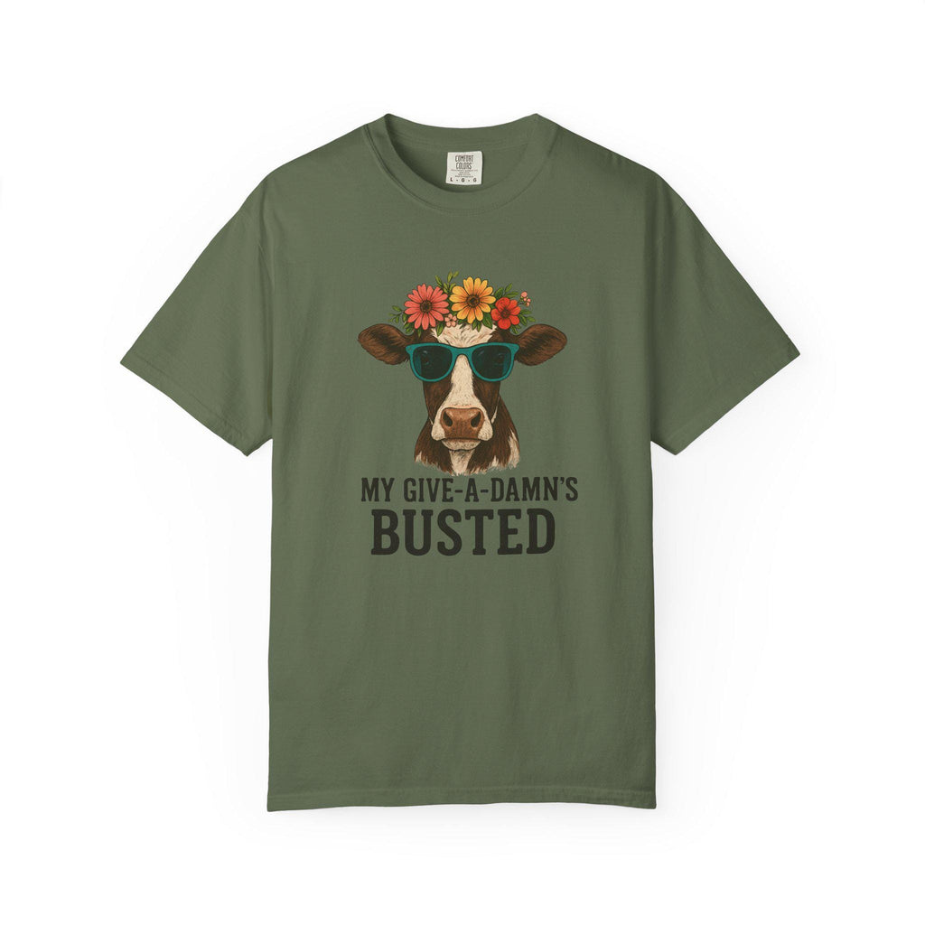 Busted Give-a-Damn Cow Graphic T-Shirt, Unisex Vintage Tee