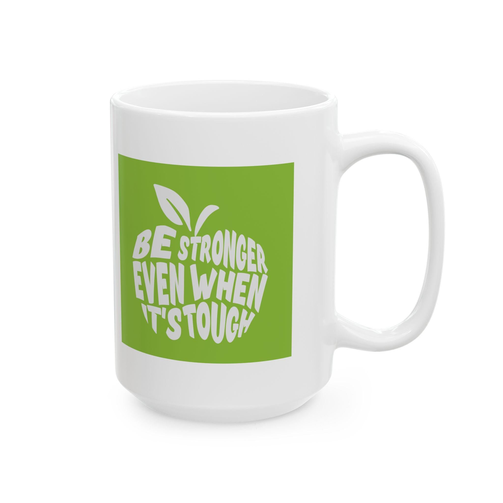 Motivational Coffee Mug: Bright Green Design, Encouraging Quote