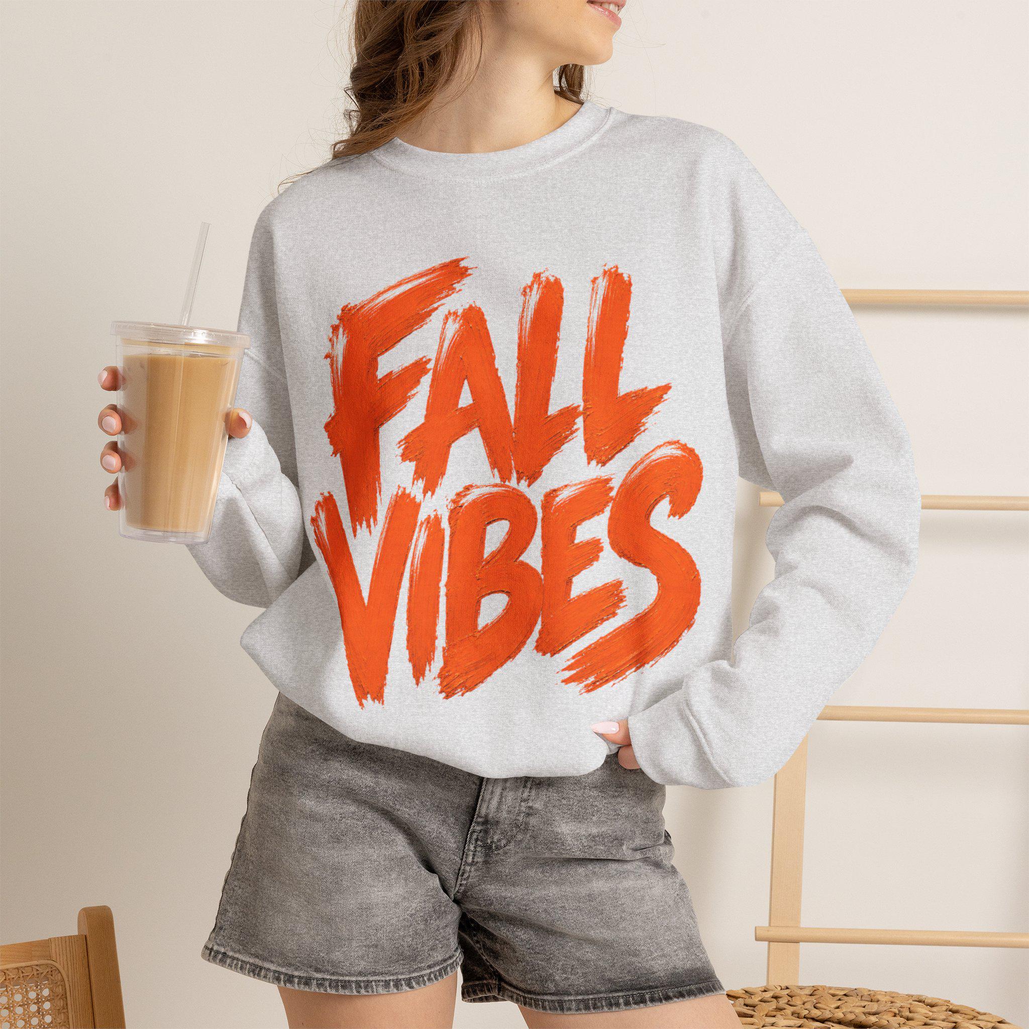 Fall Vibes Sweatshirt, Cute Fall Crewneck Women, Autumn Sweatshirt, Fall Graphic Sweatshirt, Cozy Fall Sweatshirt, Fall Gift for Her,