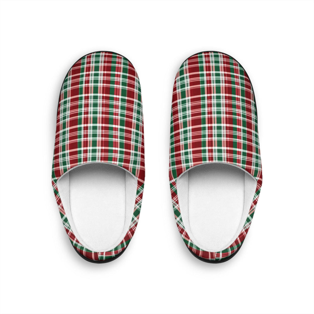 Women's Flannel Plaid Slippers, Soft Indoor Shoes