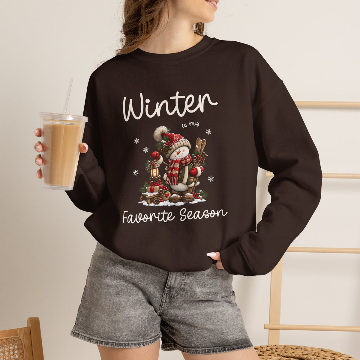 Winter Is My Favorite Season Sweatshirt, Cute Snowman Christmas Sweatshirt, Winter Holiday Shirt, Snowman Lover Gift, Cozy Winter Apparel