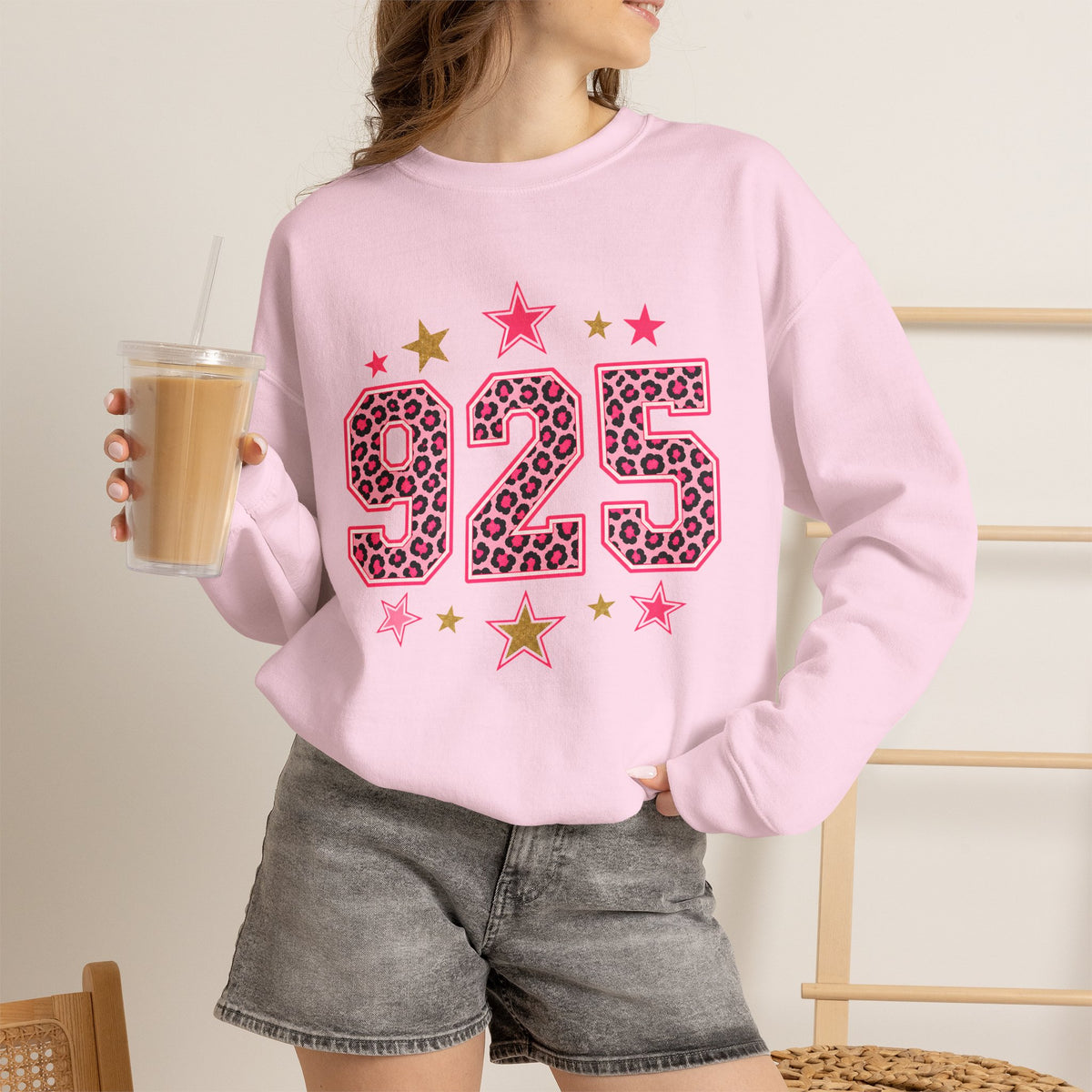 925 Leopard Star Top, Pink Gold Number Sweatshirt, Cheetah Print Birthday Shirt, Trendy Graphic Tee, Western Star Shirt, Custom Number Shirt