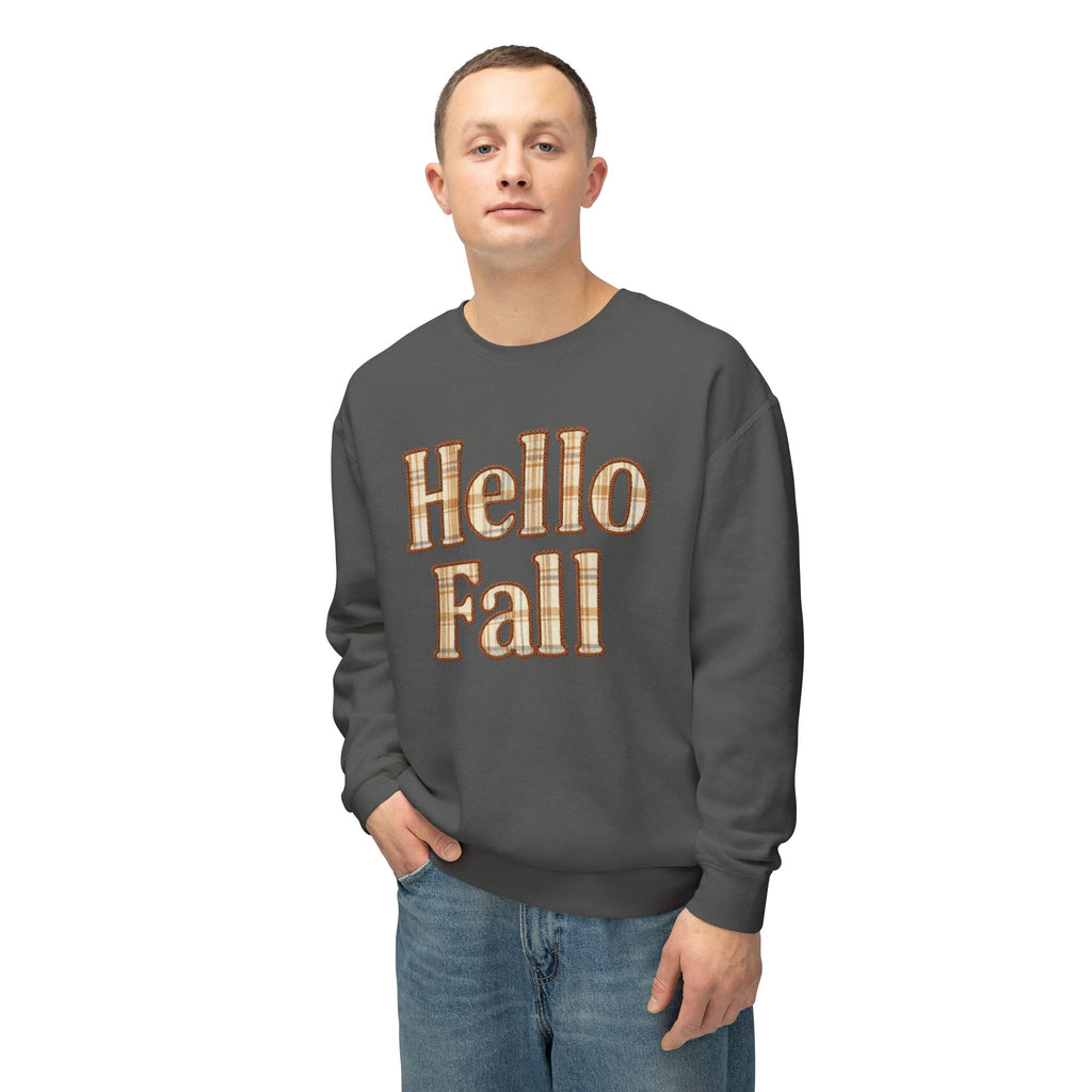 Hello Fall Plaid Design | Faux Embroidery Appliqué Fall Shirt Design