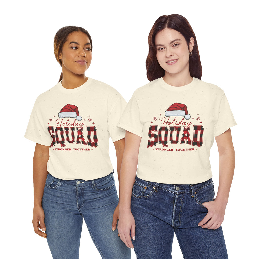 Holiday Squad Christmas Shirt | Stronger Together Tee | Santa Hat Varsity Design | Matching Family Xmas T-Shirt | Group Holiday Gift